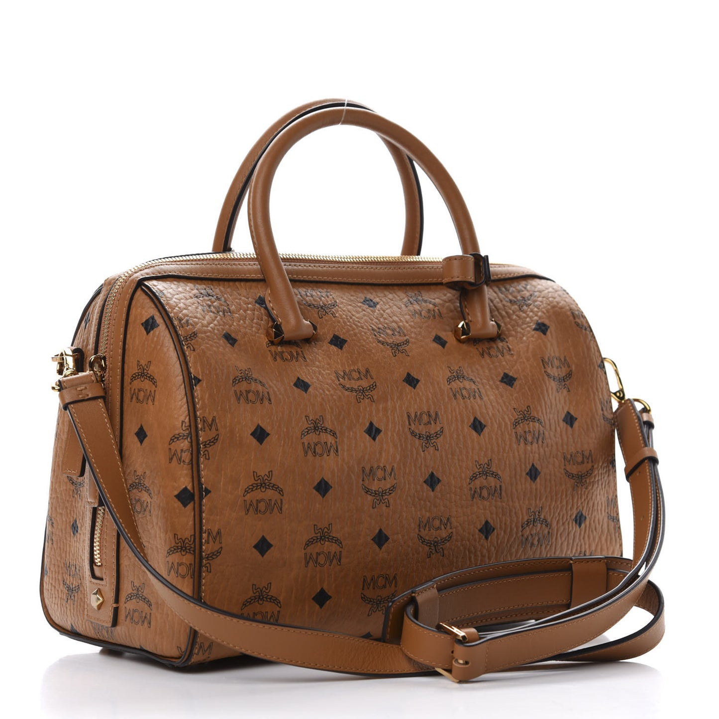 Visetos Medium Boston Bag Cognac