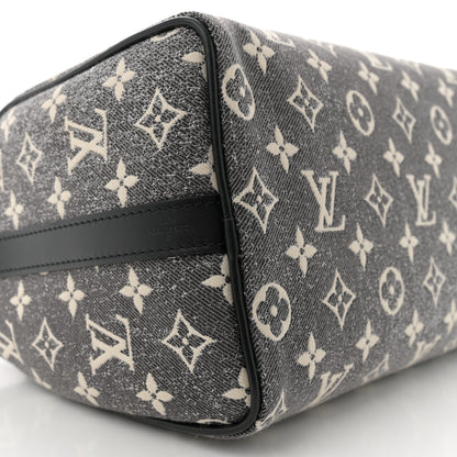 Louis Vuitton Denim Monogram Jacquard Speedy Bandouliere 25 Black 8 of 10