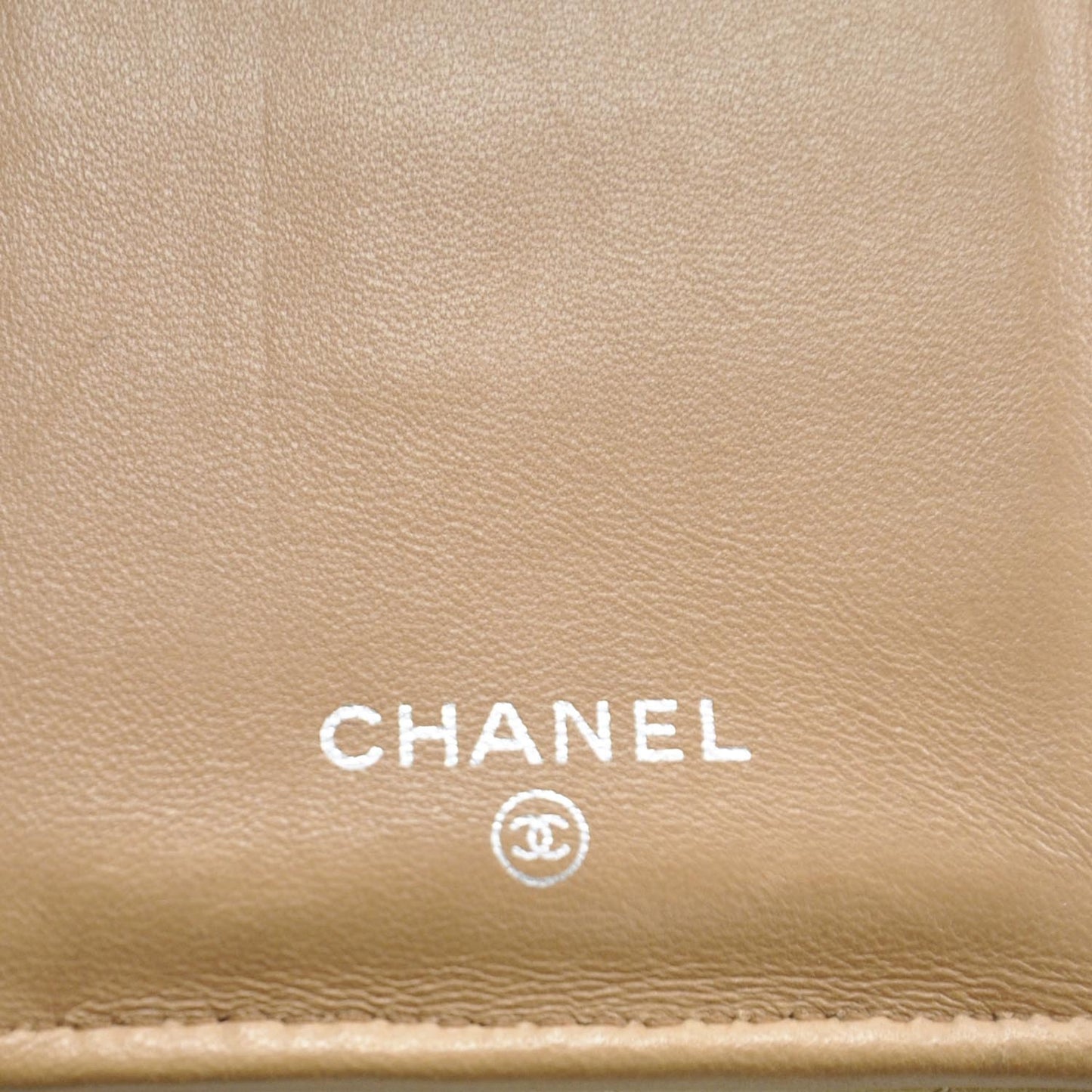 Lambskin Quilted Large Flap Wallet Beige
