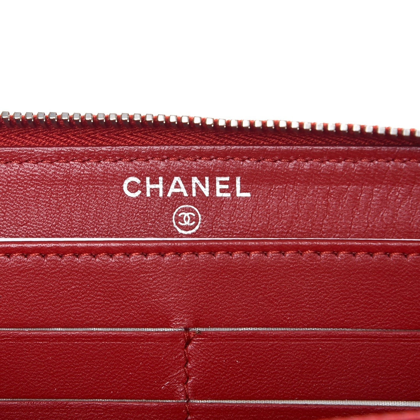 Lambskin Quilted Large Gusset Zip Around Wallet Red