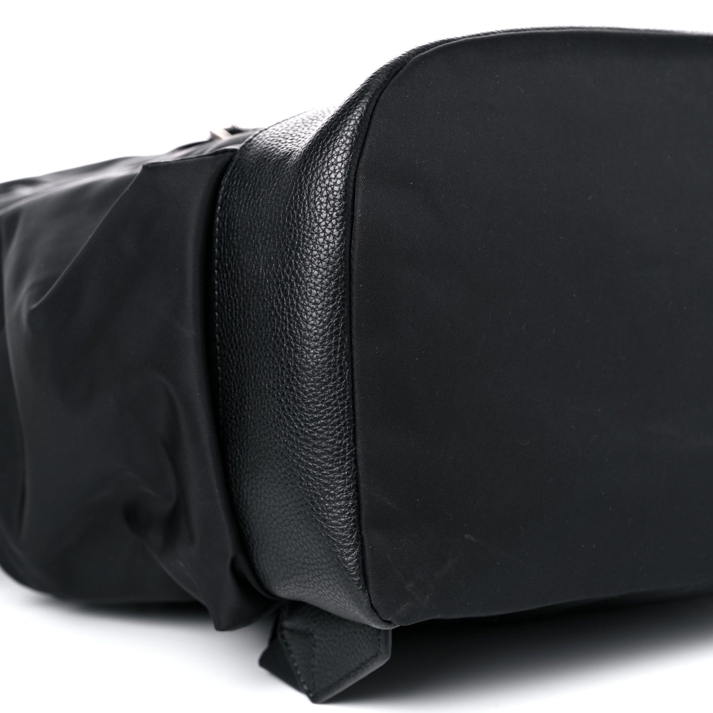 Nylon Grained Calfskin Watson Diaper Bag Black