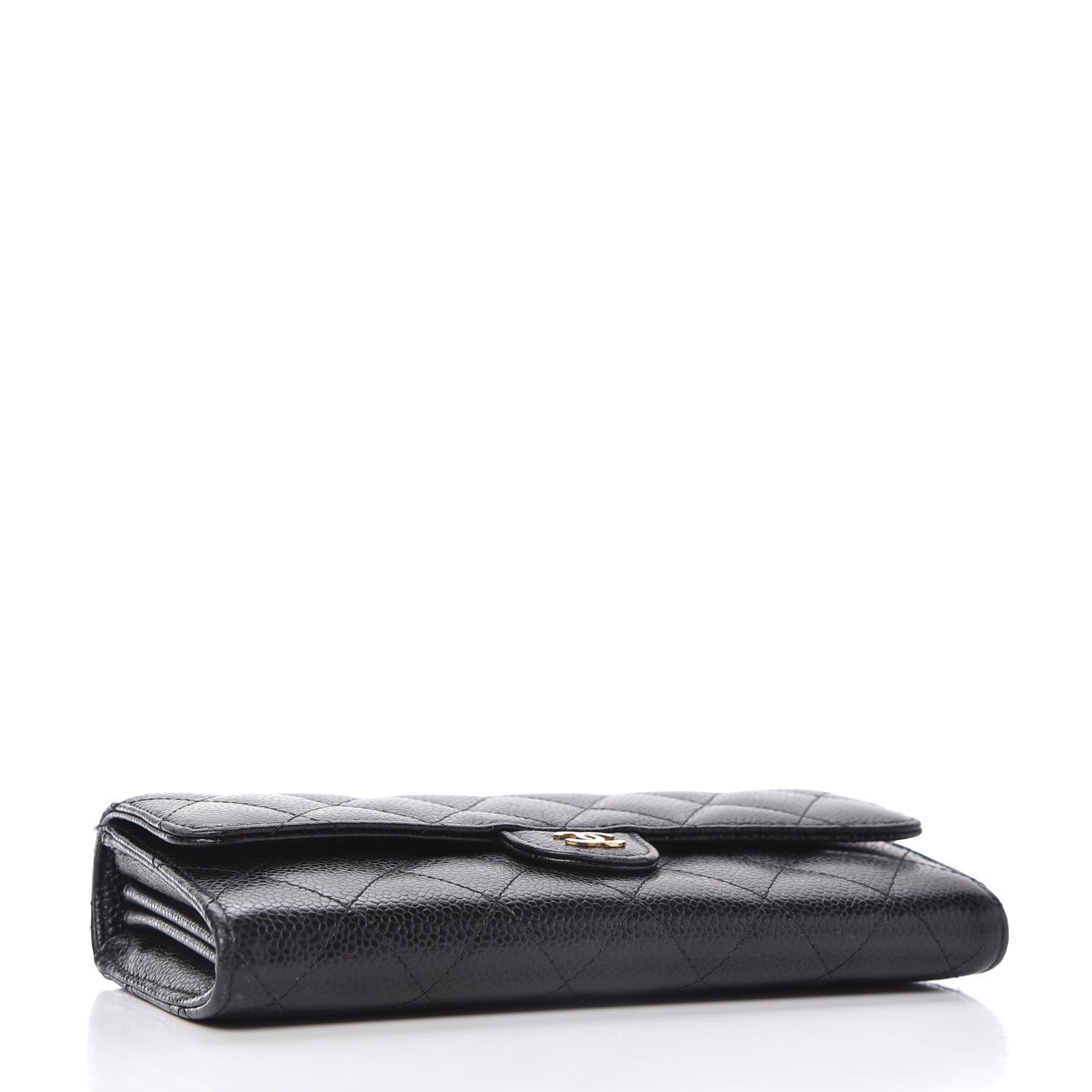 Chanel Caviar Quilted Large Gusset Flap Wallet Black 4 of 11