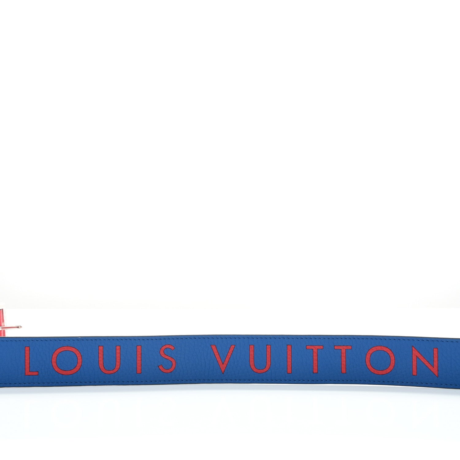 Louis Vuitton Taurillon 40mm Logo Reversible Belt 95 38 Blue Red 3 of 6