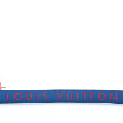 Louis Vuitton Taurillon 40mm Logo Reversible Belt 95 38 Blue Red 3 of 6