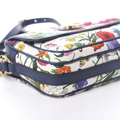 Gucci Canvas Flora Floral Shoulder Bag White Blue Agata Mulitcolor 6 of 7