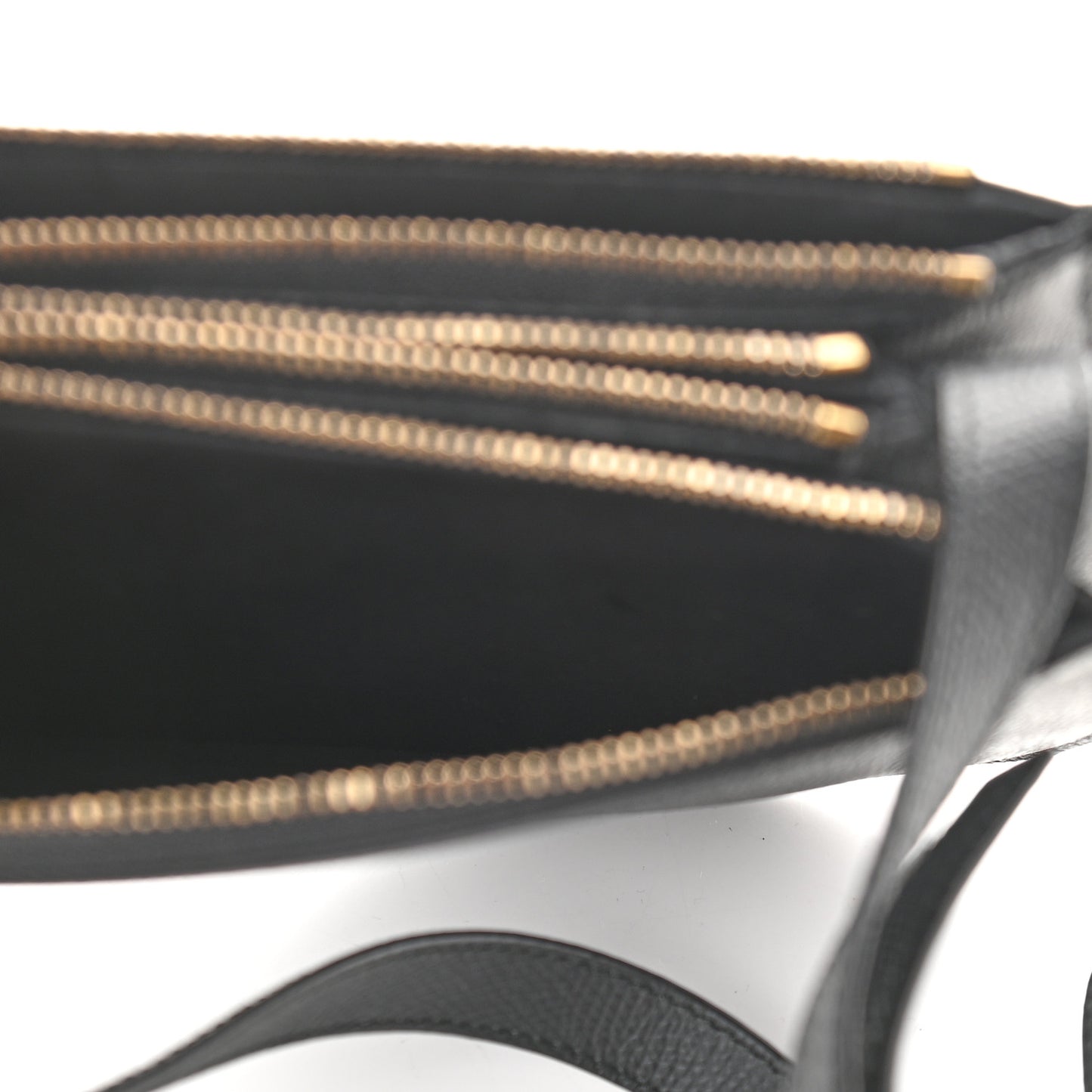 Grained Calfskin Saddle Pouch With Strap Black