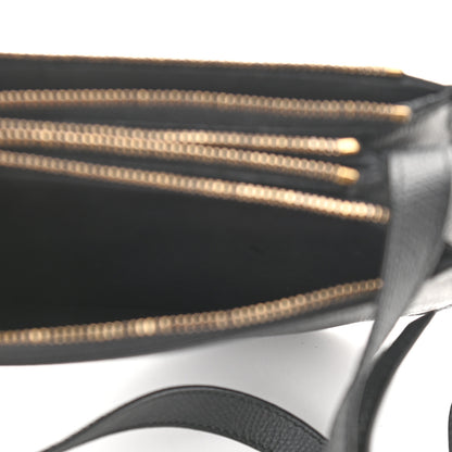 Christian Dior Grained Calfskin Saddle Pouch With Strap Black 5 of 10