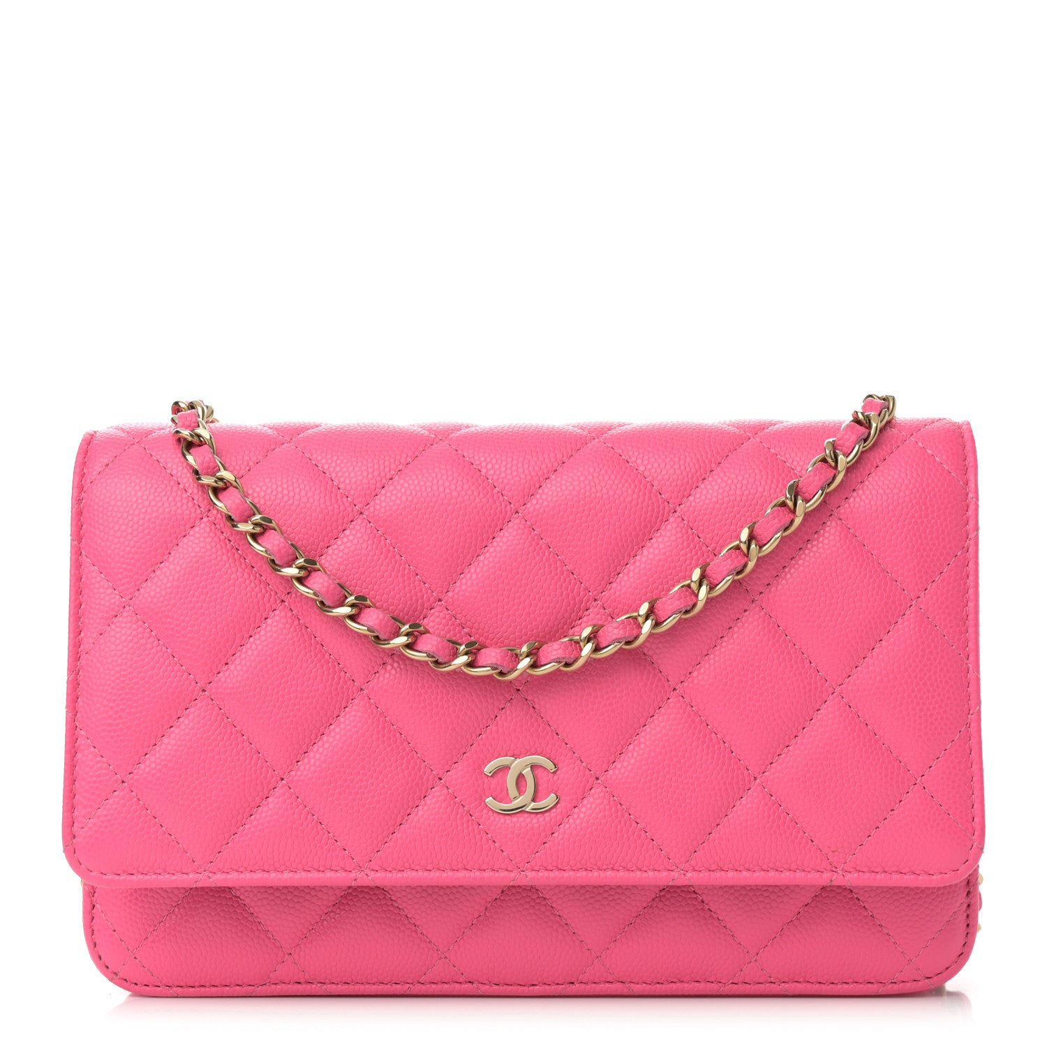 Chanel Caviar Quilted Wallet on Chain WOC Rose 1 of 12