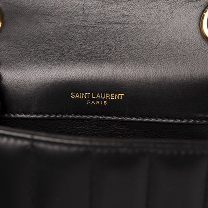 Saint Laurent Lambskin Matelasse Monogram Small Vicky Chain Bag Black 6 of 11