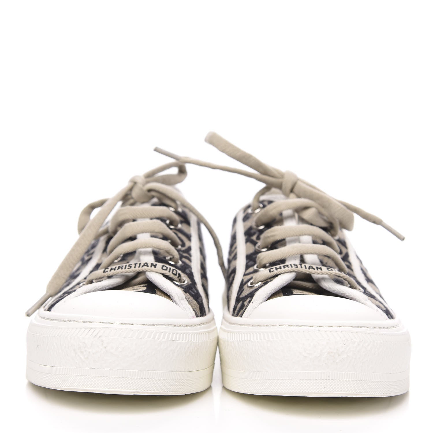 Christian Dior Canvas Oblique Walk'N'Dior Low Top Sneakers 38 Deep Blue 2 of 8