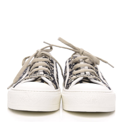 Christian Dior Canvas Oblique Walk'N'Dior Low Top Sneakers 38 Deep Blue 2 of 8