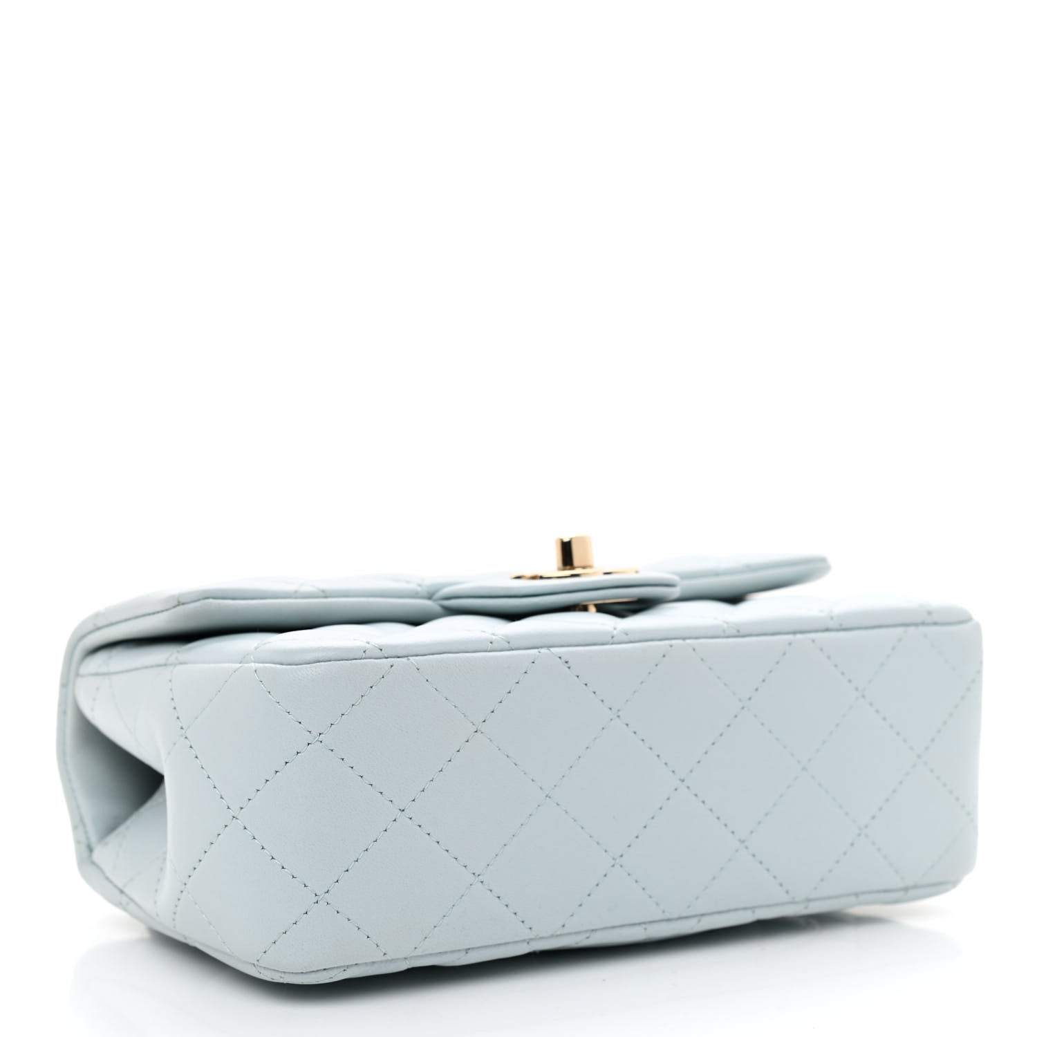 Chanel Lambskin Quilted Mini Top Handle Rectangular Flap Light Blue 4 of 10