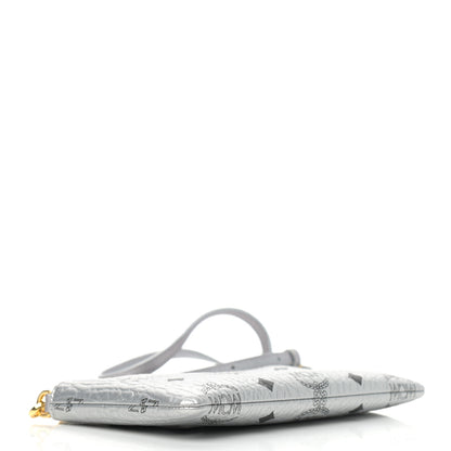 MCM Metallic Visetos Crossbody Tech Pouch Silver 3 of 10