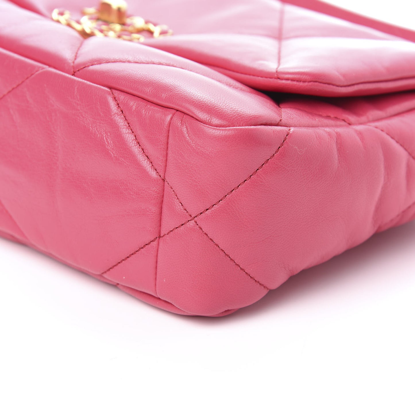 Lambskin Quilted Medium 19 Flap Dark Pink
