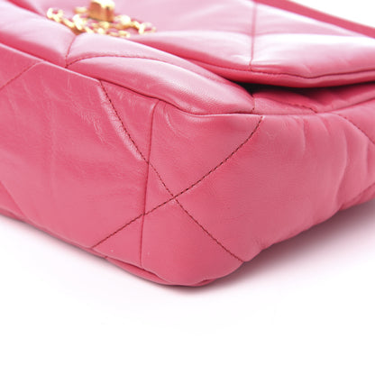 Chanel Lambskin Quilted Medium 19 Flap Dark Pink 9 of 10