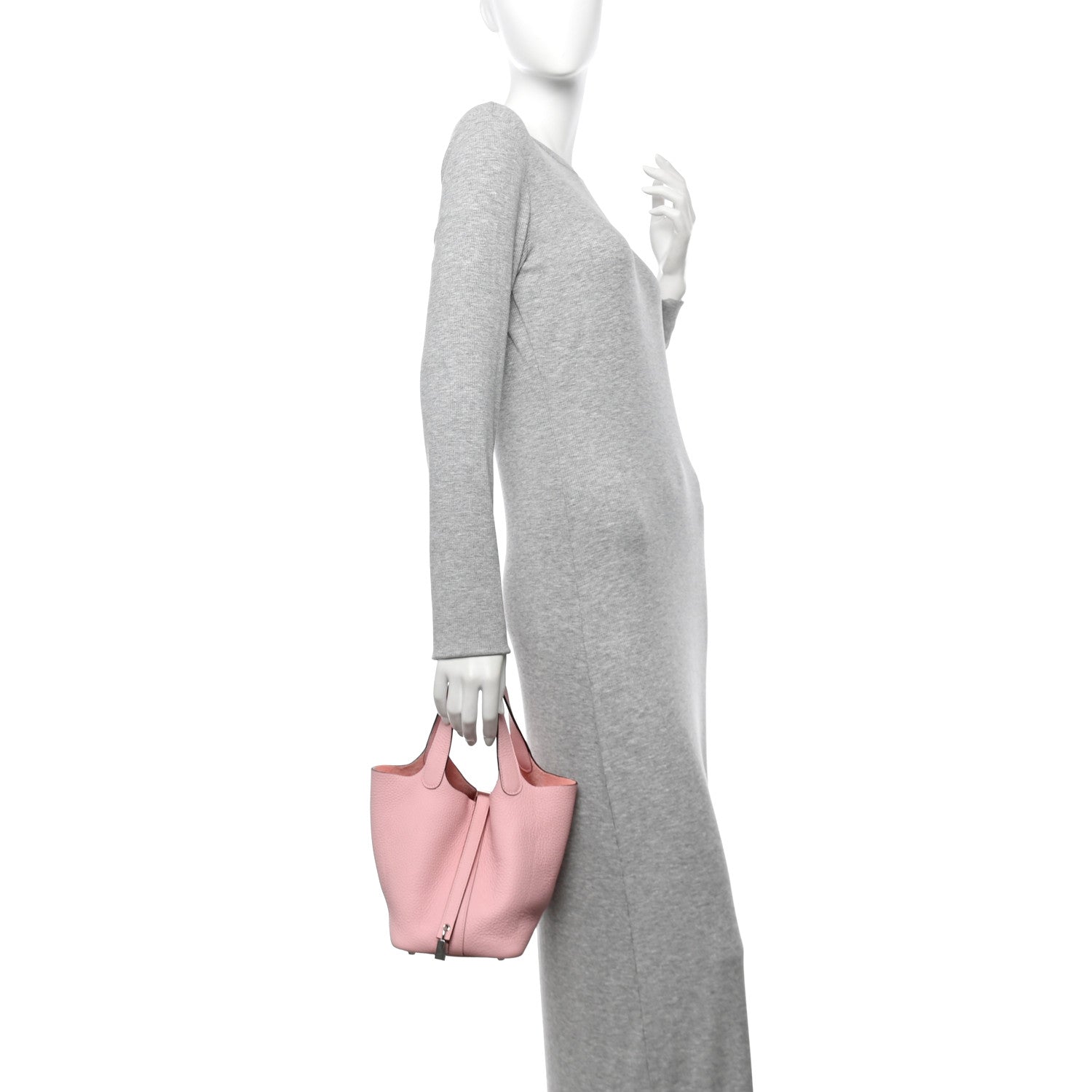 Hermes Taurillon Clemence Picotin Lock 18 PM Rose Sakura 2 of 10