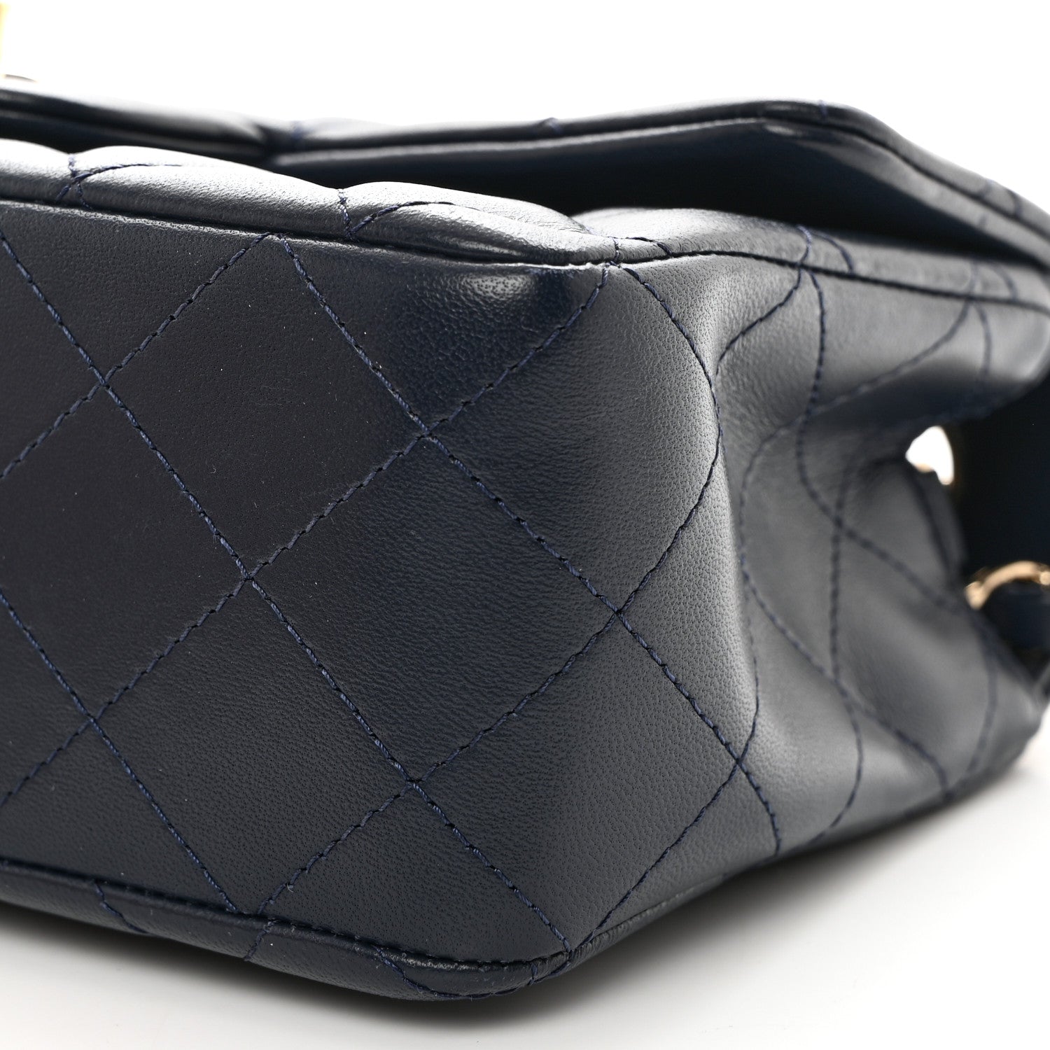 Chanel Lambskin Quilted Mini Rectangular Flap Dark Blue 10 of 10