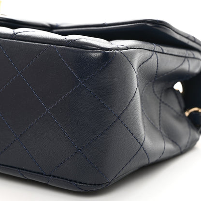 Chanel Lambskin Quilted Mini Rectangular Flap Dark Blue 10 of 10