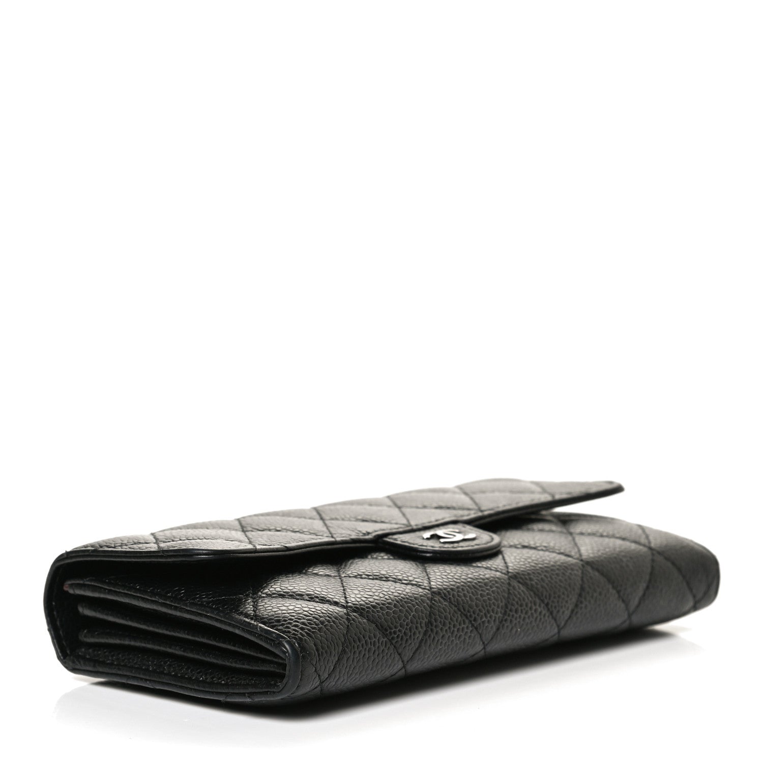 Chanel Caviar Quilted Large Gusset Flap Wallet Black 4 of 12