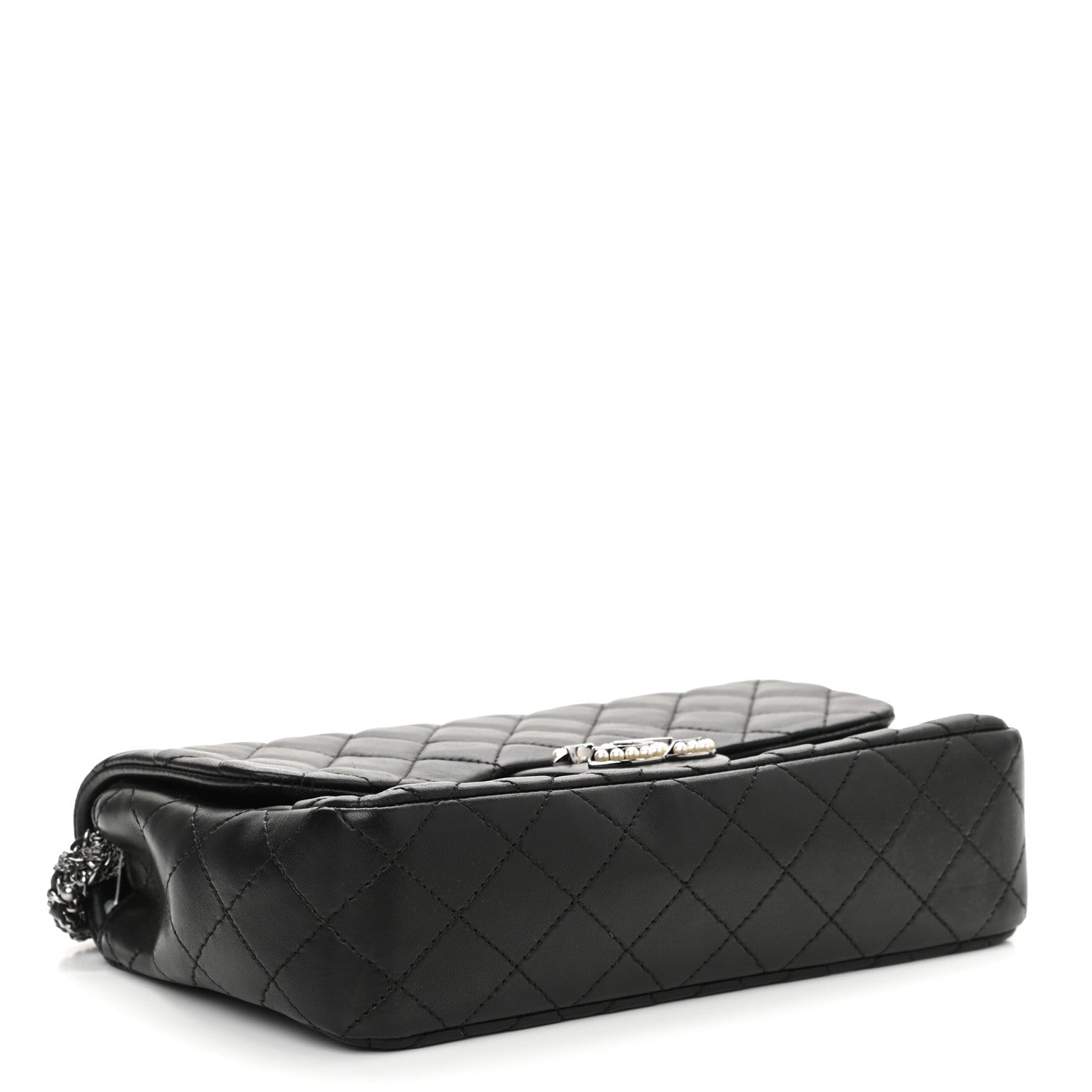 Chanel Lambskin Quilted Medium Westminster Pearl Flap Black 4 of 11