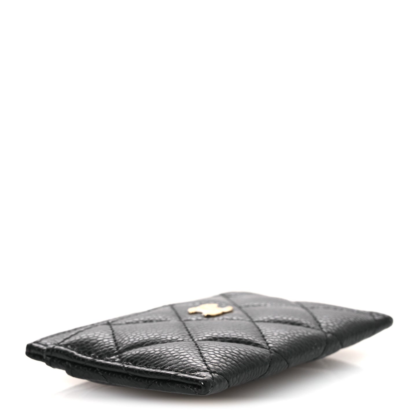 Caviar Quilted Card Holder Black