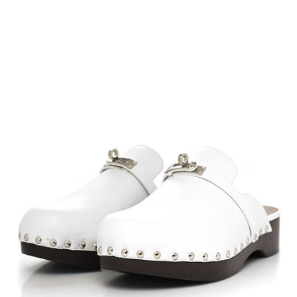 Hermes Calfskin Carlotta Mules 41 White 3 of 11