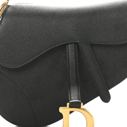 Christian Dior Grained Calfskin Saddle Bag Black 8 of 10