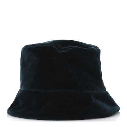 Prada Velvet Triangle Womens Bucket Hat L Petrolio 6 of 10