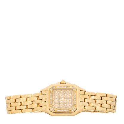 Cartier 18K Yellow Gold Diamond Dial 22mm Panthere Quartz Watch 2 of 4