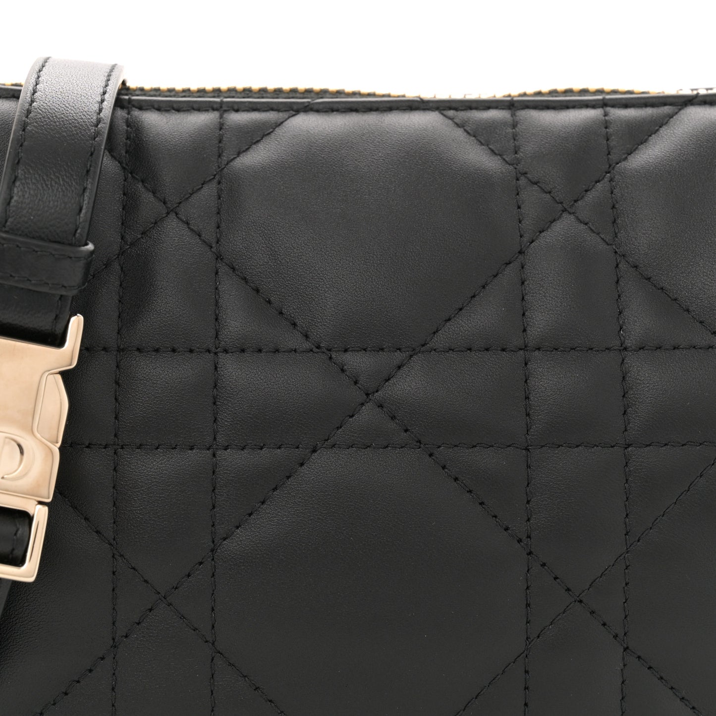 Lambskin Cannage Small Dior Vibe Hobo Bag Black