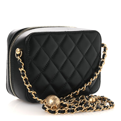Chanel Lambskin Quilted CC Pearl Crush Camera Case Black 2 of 11
