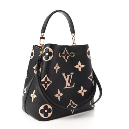 Louis Vuitton Empreinte Monogram Giant Neonoe MM Black Beige 3 of 10