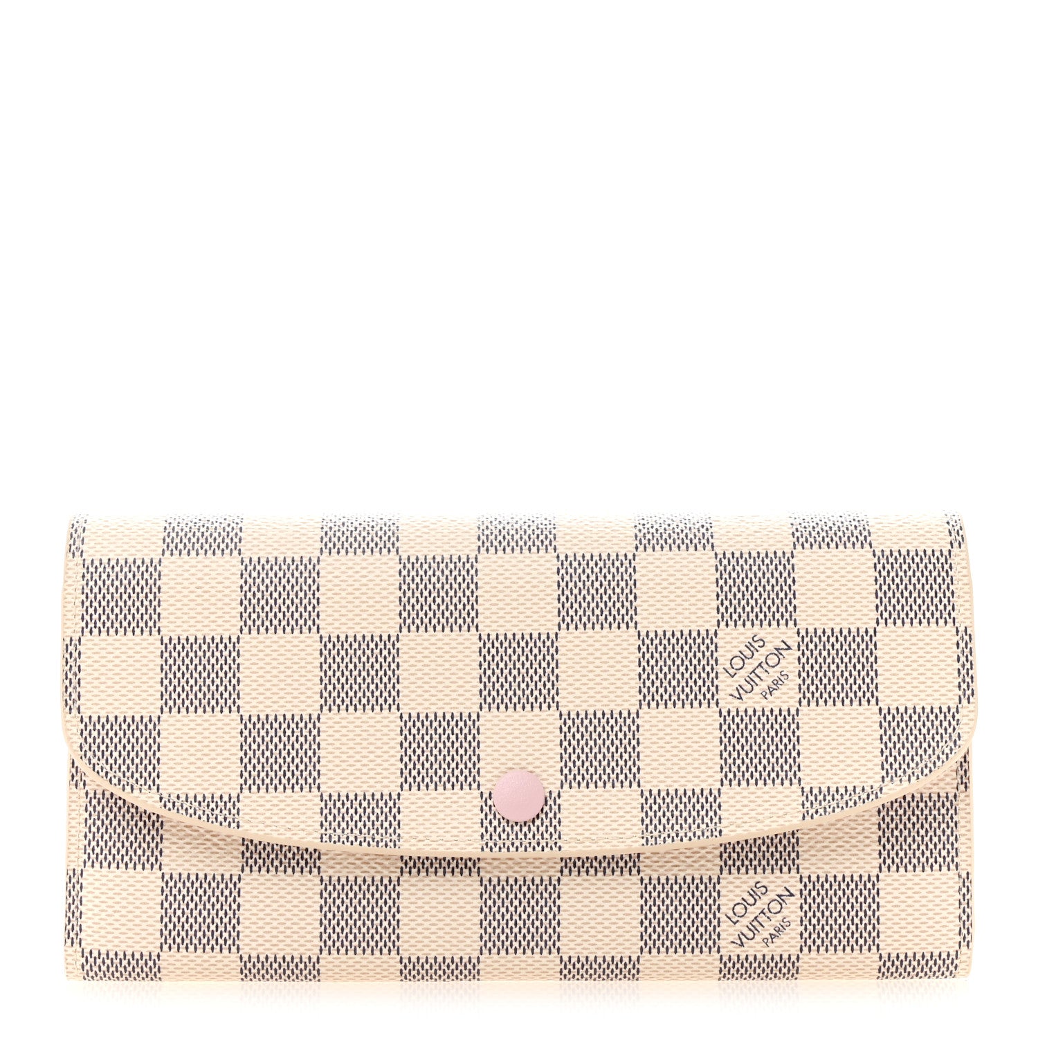 Louis Vuitton Damier Azur Emilie Wallet Rose Ballerine 1 of 7