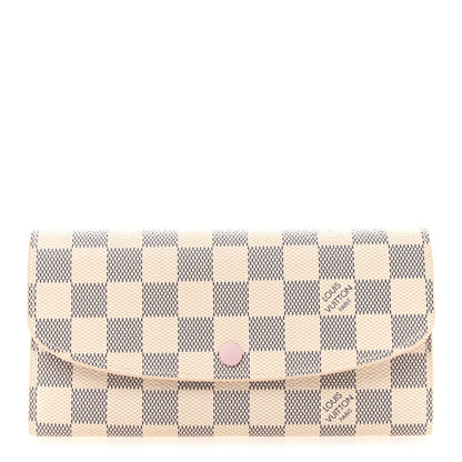 Louis Vuitton Damier Azur Emilie Wallet Rose Ballerine 1 of 7