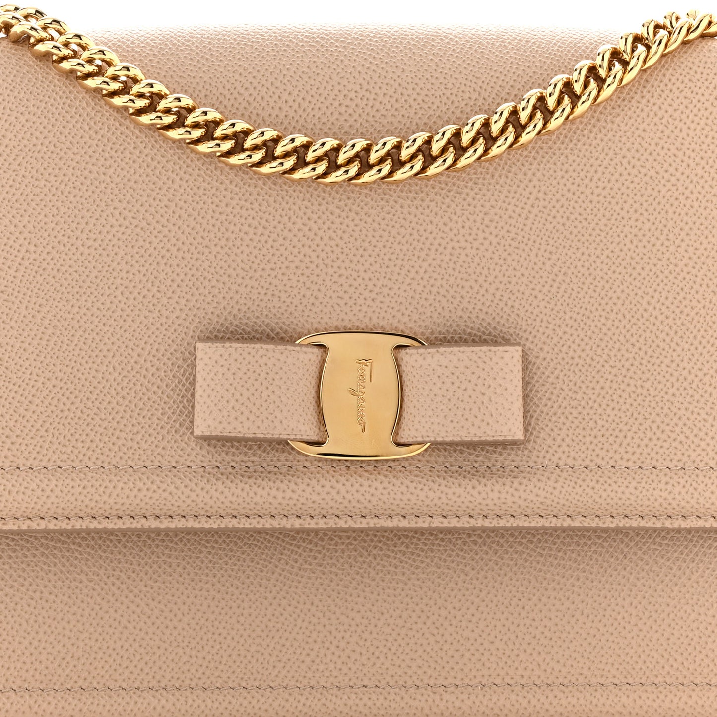Printed Calfskin Ginny Shoulder Bag Beige
