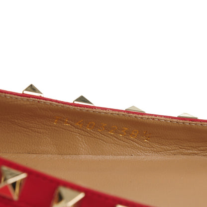 Valentino Garavani Pebbled Calfskin Rockstud Ballerina Flats 38.5 Red 8 of 9