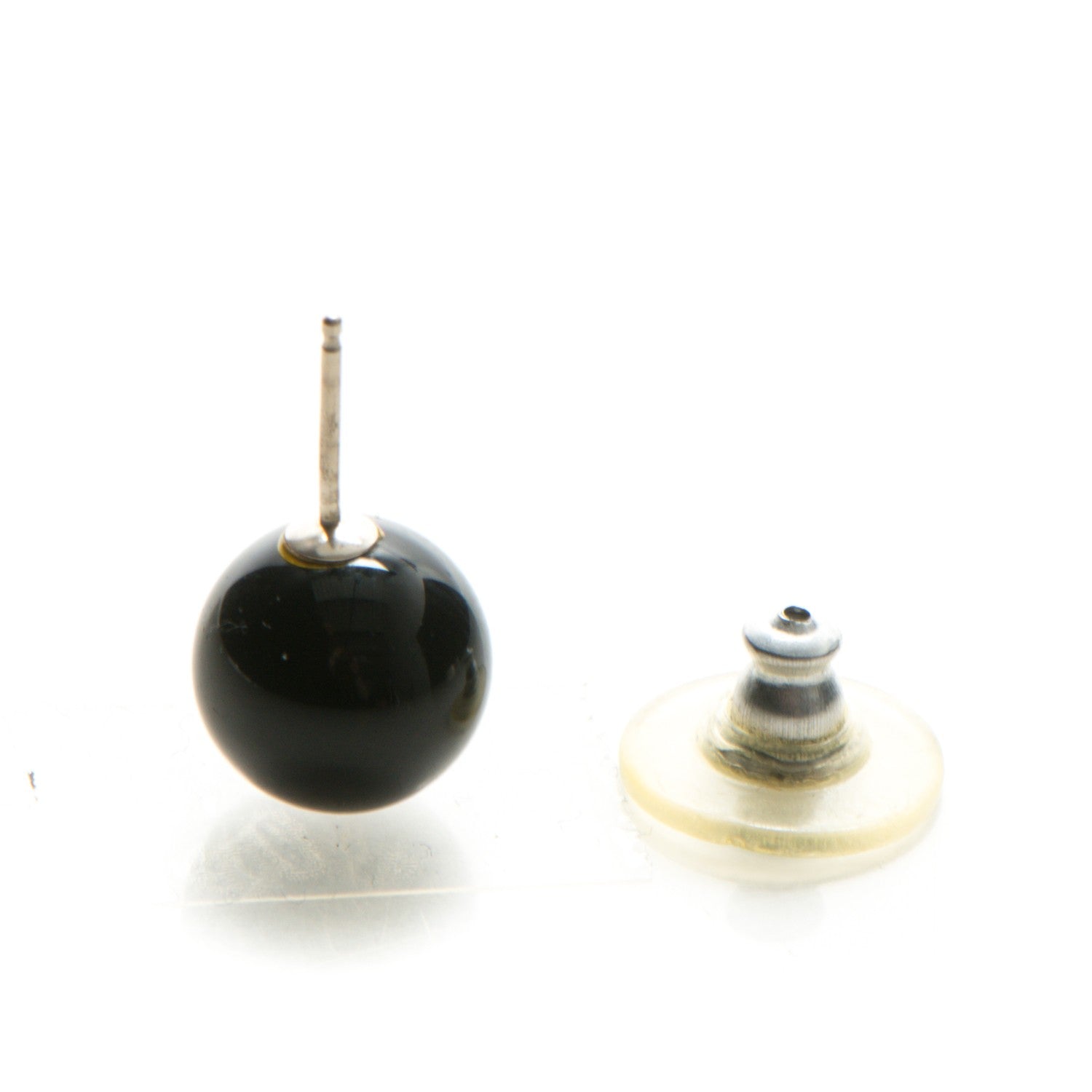 Tiffany Sterling Silver Black Onyx 10mm Ziegfeld Earrings 3 of 6