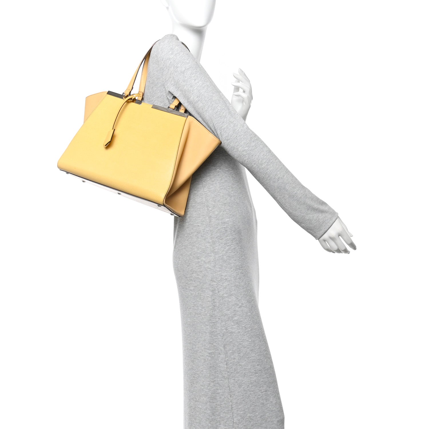 Fendi Vitello Elite Flamingo Large 3Jours Tote Giallo Alchemy