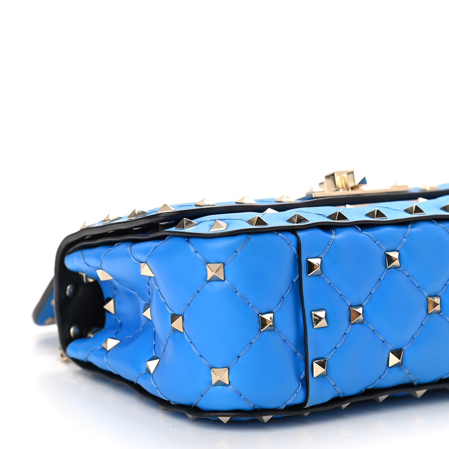 Valentino Garavani Calfskin Mini Rockstud Spike Shoulder Bag Blue Fluo 8 of 9