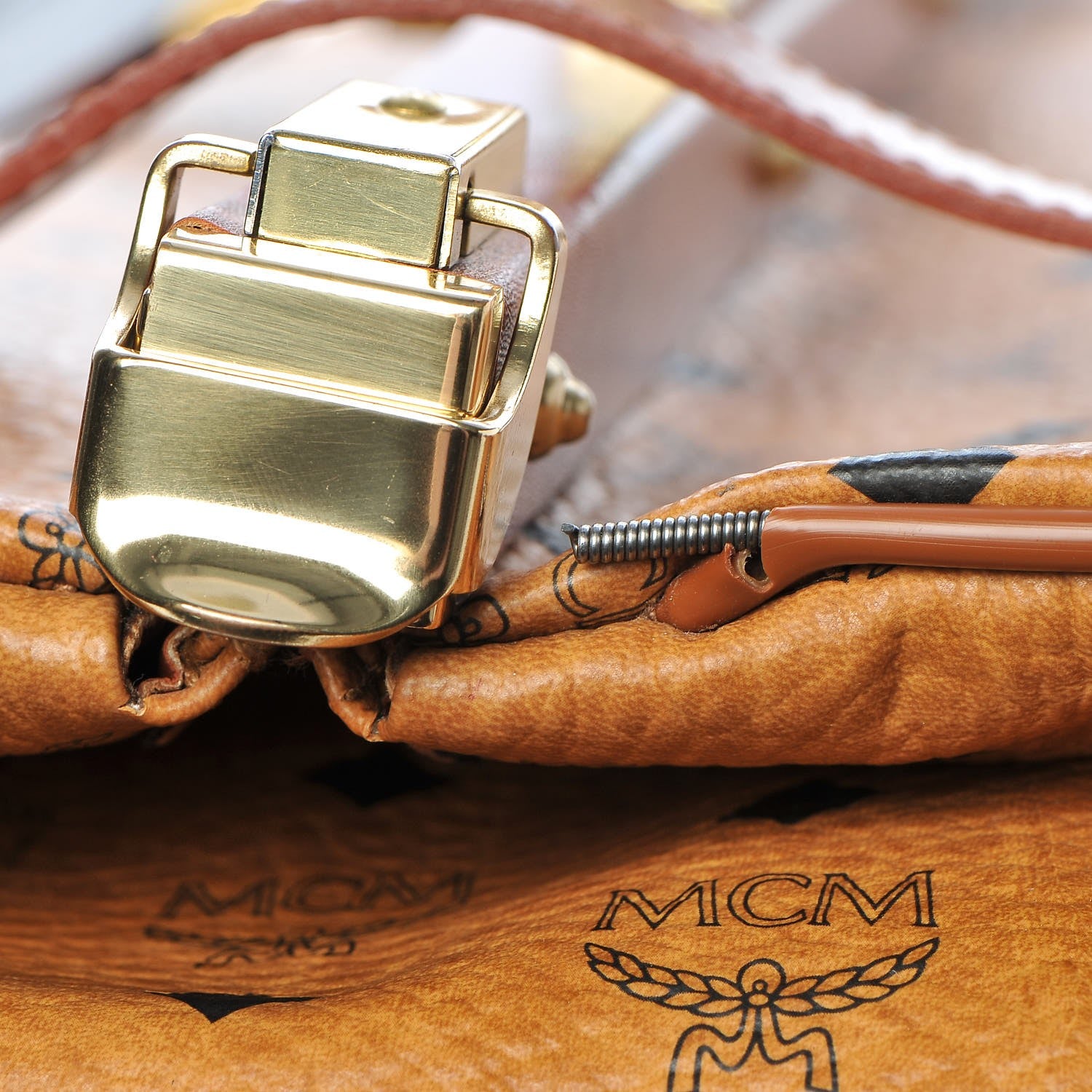 MCM Visetos Top Handle Luggage Cognac 24 of 24