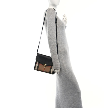 Burberry Derby Calfskin House Check Small Macken Crossbody Bag Black 2 of 10