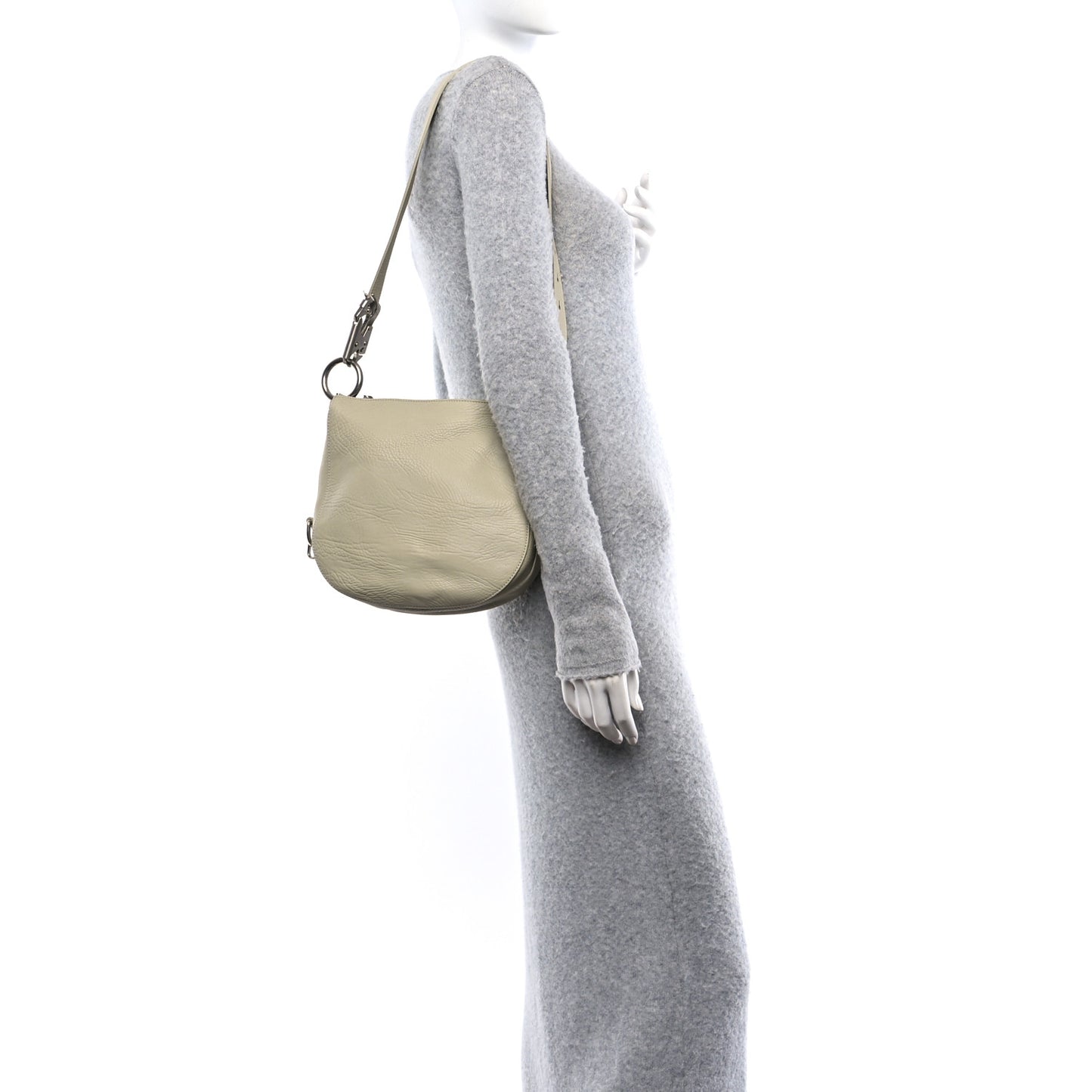 Grainy Calfskin Knight Crossbody Bag Hunter