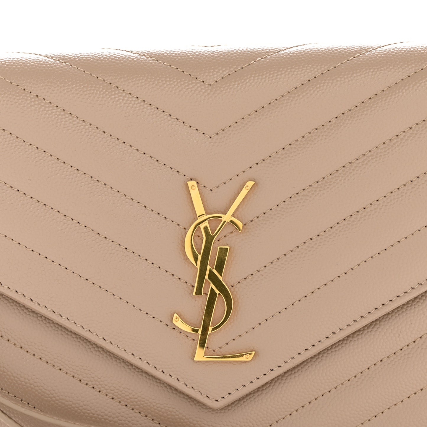 Grain De Poudre Matelasse Chevron Monogram Envelope Clutch Dark Beige