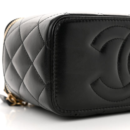 Chanel Lambskin Quilted Small CC Dynasty Vanity Case With Chain Black 9 of 13
