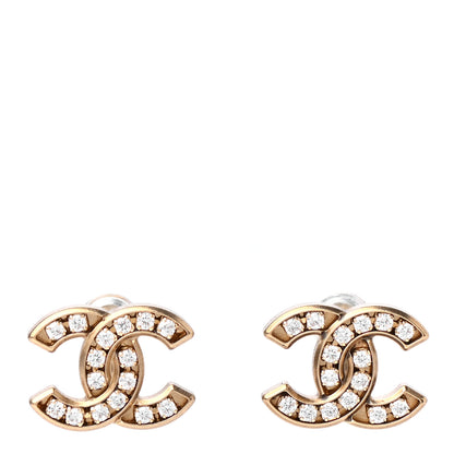 Chanel Crystal CC Earrings Gold 1 of 4