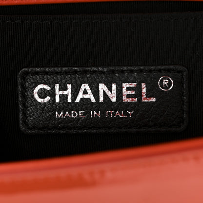 Chanel Patent Calfskin Quilted Small Plexiglass Boy Flap Orange 6 of 10