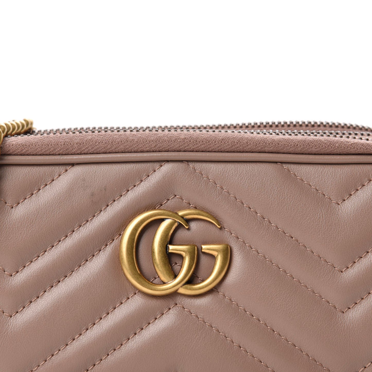 Calfskin Matelasse Mini GG Marmont Chain Crossbody Bag Porcelain Rose