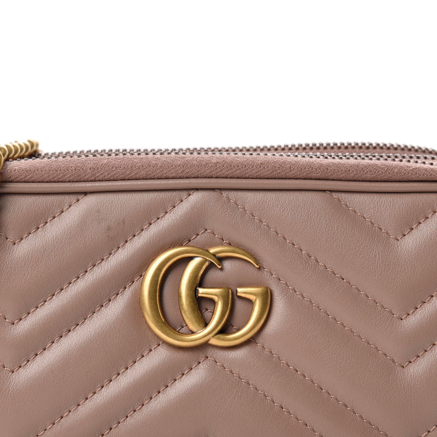 Gucci Calfskin Matelasse Mini GG Marmont Chain Crossbody Bag Porcelain Rose 10 of 11