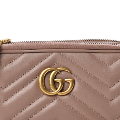 Gucci Calfskin Matelasse Mini GG Marmont Chain Crossbody Bag Porcelain Rose 10 of 11