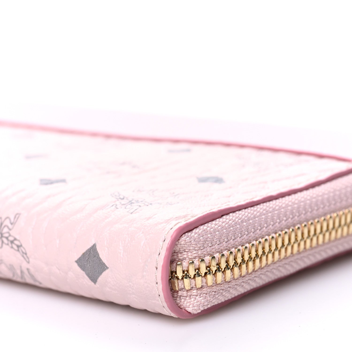 MCM Visetos Large Zip Around Wallet Powder Pink 9 of 10